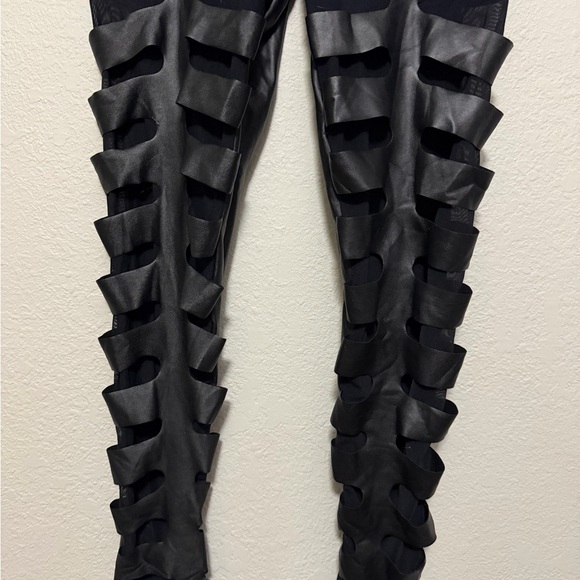 New BlackMilk Black Faux Leather Leggings - Picture 5 of 9
